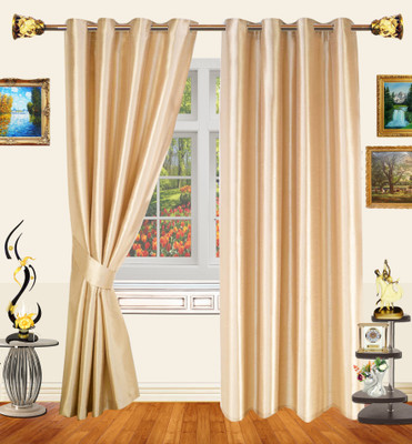 48% OFF on Decor Bazaar Polyester Beige Self Design Eyelet Curtain