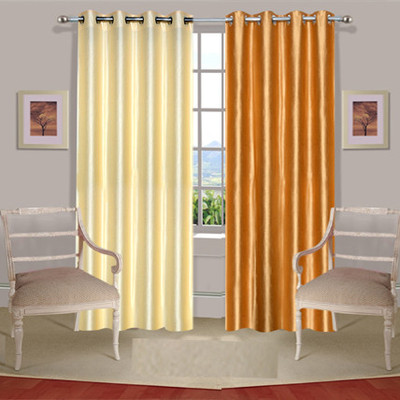 42% OFF on Handloomdaddy Polyester Beige, Gold Solid Eyelet Curtain 42% OFF on Handloomdaddy Polyester Beige, Gold Solid Eyelet Curtain