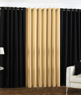 66% OFF on HomeZaara Polyester Black, Beige Solid Eyelet Curtain 66% OFF on HomeZaara Polyester Black, Beige Solid Eyelet Curtain