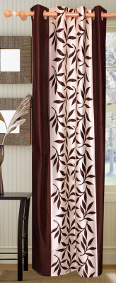 50% OFF on Vrinda Polyester Brown Printed Tab Top Curtain