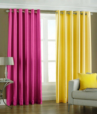 50% OFF on Madhav Product Polyester Multicolor Solid Eyelet Curtain