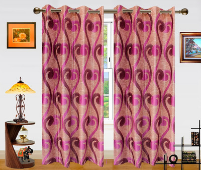 Dekor World Sprial World Window Curtain - Pack Of 2