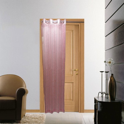 53% OFF on Furnishing Centre Polyester Pink Striped Eyelet Curtain
