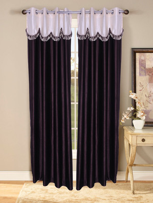 43% OFF on Fresh From Loom Polycotton Brown Solid Eyelet Curtain