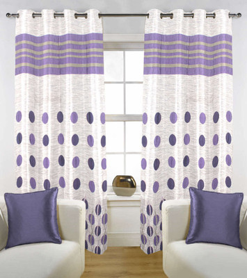 20% OFF on D��cor Special Polyester Purple Geometric Eyelet Curtain