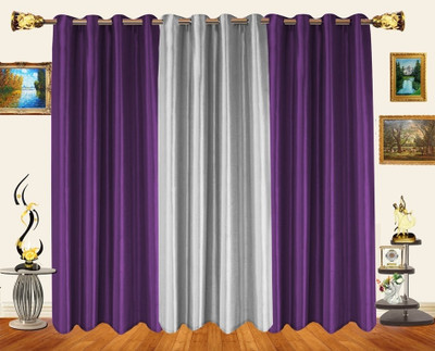 53% OFF on Decor Bazaar Polyester Purple Abstract Eyelet Curtain