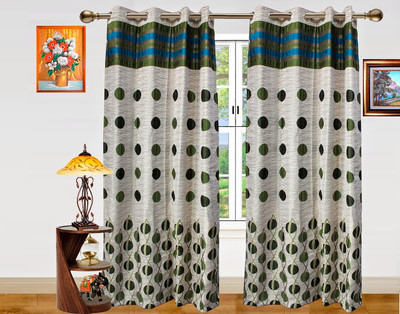 40% OFF on Dekor World Green Geometric Eyelet Curtain 40% OFF on Dekor World Green Geometric Eyelet Curtain