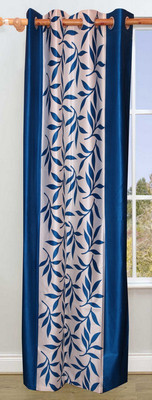50% OFF on Vrinda Polyester Blue Printed Tab Top Curtain