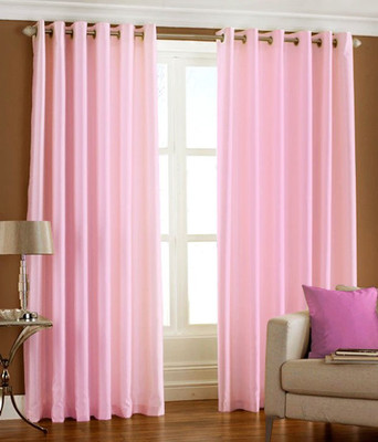 66% OFF on HomeZaara Polyester Pink Solid Eyelet Curtain 66% OFF on HomeZaara Polyester Pink Solid Eyelet Curtain