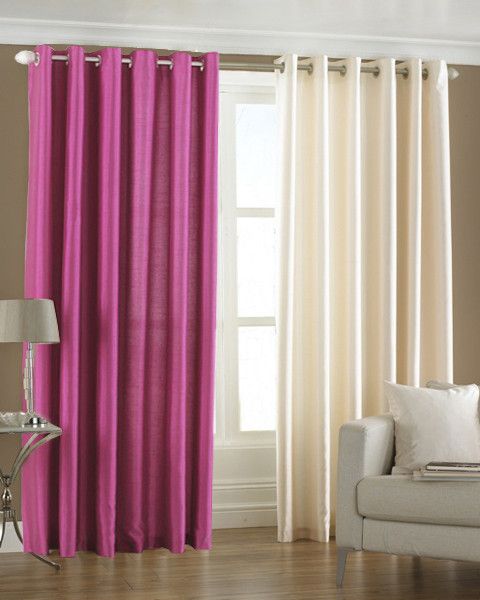 33% OFF on Pindia Polyester Multicolor Solid Eyelet Curtain
