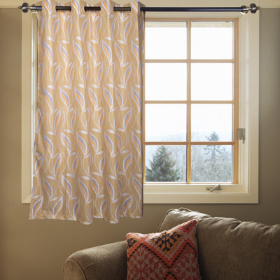50% OFF on Kings Polycotton Beige Printed Tab Top Curtain