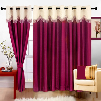 42% OFF on Cortina Polyester Purple Solid Eyelet Curtain