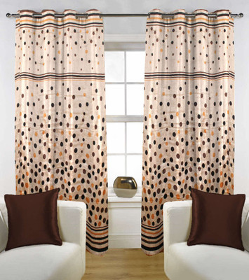 50% OFF on Kings Polycotton Brown Floral Eyelet Curtain