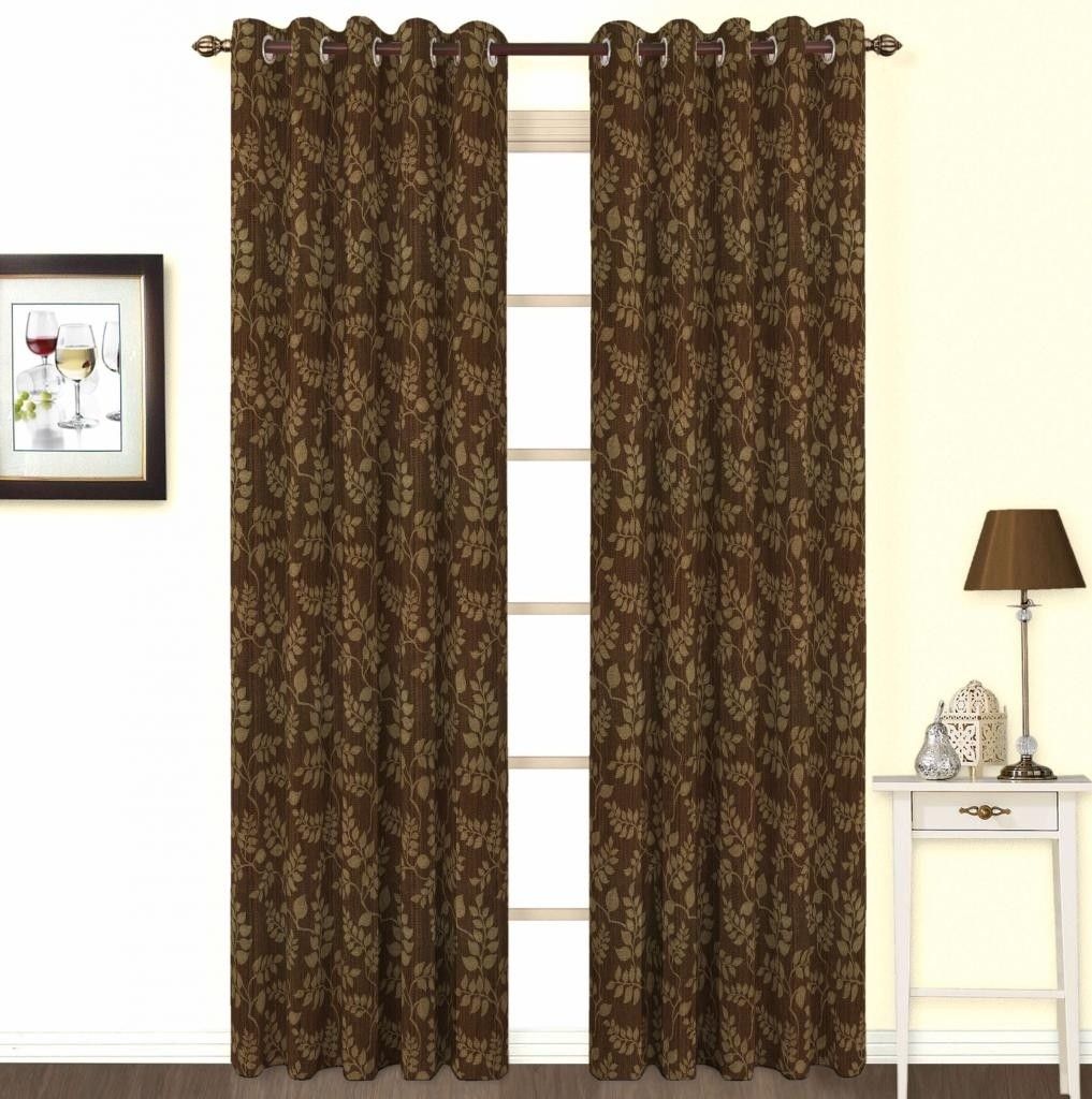 Skipper Cotton, Viscose Brown Damask Window Curtain