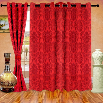 50% OFF on Cortina Polyester Red Geometric Eyelet Curtain 50% OFF on Cortina Polyester Red Geometric Eyelet Curtain