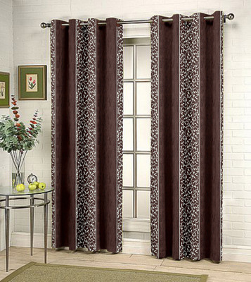 42% OFF on Kings Polycotton Brown Floral Eyelet Curtain