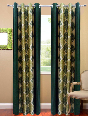 68% OFF on Homefab India Polyester Green Printed Eyelet Curtain