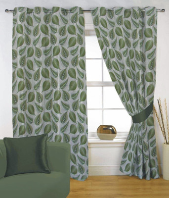66% OFF on Fabutex Polyester Multicolor Floral Eyelet Curtain