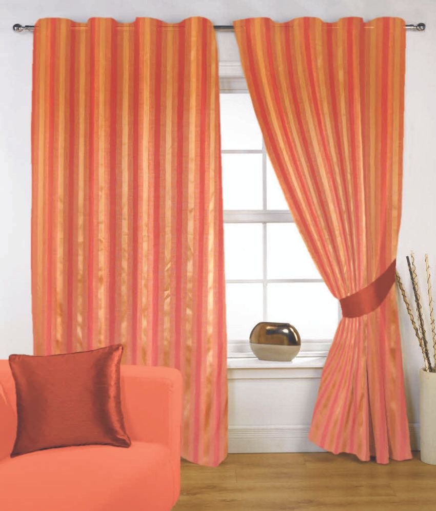 61% OFF on Fabutex Polyester Orange Abstract Eyelet Curtain 61% OFF on Fabutex Polyester Orange Abstract Eyelet Curtain