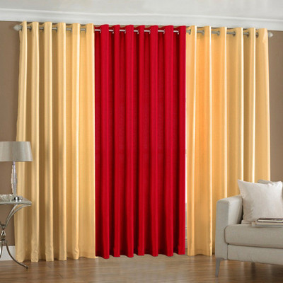 33% OFF on Pindia Polyester Fawn, Red Striped Eyelet Curtain 33% OFF on Pindia Polyester Fawn, Red Striped Eyelet Curtain
