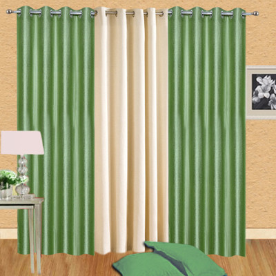 47% OFF on Handloomdaddy Polyester Green, Beige Solid Eyelet Curtain 47% OFF on Handloomdaddy Polyester Green, Beige Solid Eyelet Curtain