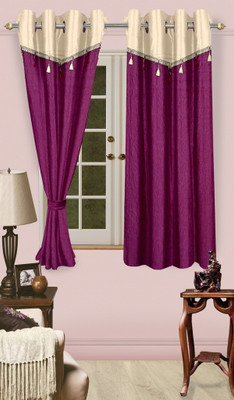 60% OFF on Cortina Polyester Purple Solid Eyelet Curtain