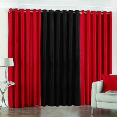 33% OFF on Pindia Polyester Red, Black Floral Eyelet Curtain 33% OFF on Pindia Polyester Red, Black Floral Eyelet Curtain