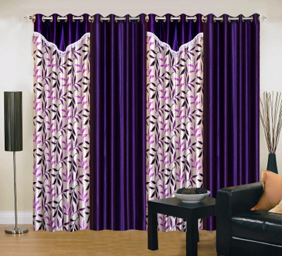 34% OFF on IWS Polyester Purple Printed Eyelet Curtain
