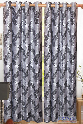 40% OFF on Vrinda Polycotton Multicolor Solid Eyelet Curtain