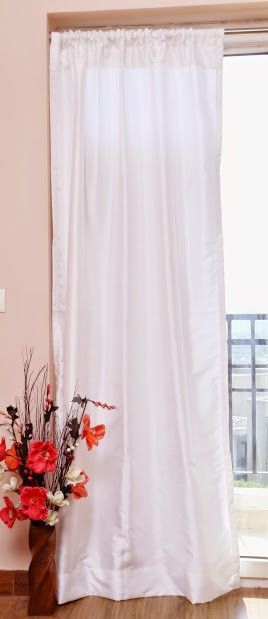 ZappyCart Polyester White Solid Eyelet Curtain