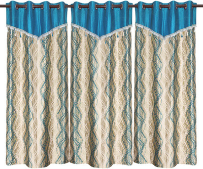 76% OFF on Zikrak Exim Polyester Blue Checkered Eyelet Curtain