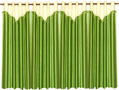 63% OFF on Zikrak Exim Polyester Green Solid Eyelet Curtain