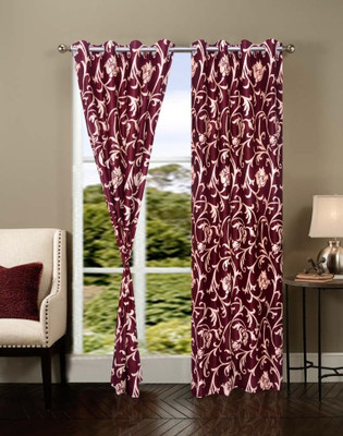 59% OFF on IWS Polyester Multicolor Printed Eyelet Curtain