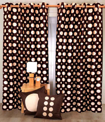50% OFF on Madhav Product Polyester Brown Floral Eyelet Curtain