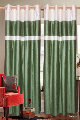 20% OFF on Vrinda Polyester Green Printed Eyelet Curtain