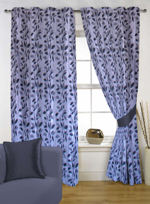 55% OFF on Delight Polycotton Multicolor Self Design Eyelet Curtain