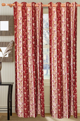 55% OFF on Vrinda Polyester Maroon Abstract Eyelet Curtain 55% OFF on Vrinda Polyester Maroon Abstract Eyelet Curtain