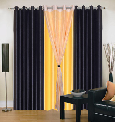 54% OFF on Hargunz Black, Yellow Floral Eyelet Curtain 54% OFF on Hargunz Black, Yellow Floral Eyelet Curtain