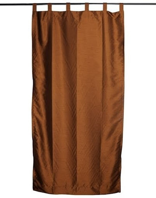 BlindsNcurtains Polyester Brown Abstract Tab Top Curtain