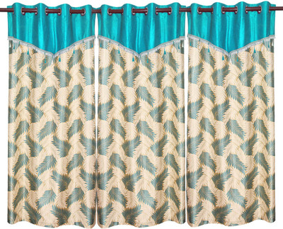 63% OFF on Zikrak Exim Polyester Blue Abstract Eyelet Curtain