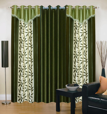 66% OFF on IWS Polyester Multicolor Floral Eyelet Curtain