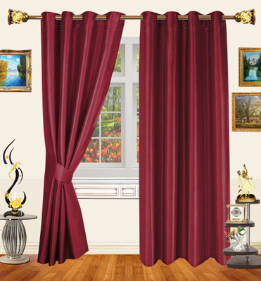 65% OFF on Decor Bazaar Polyester Maroon Printed Eyelet Curtain