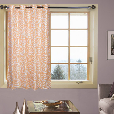 63% OFF on Kings Polycotton Orange Solid Tab Top Curtain