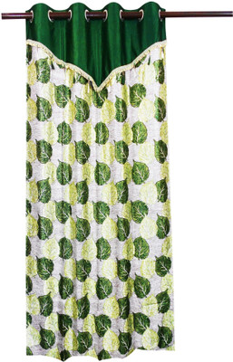 74% OFF on Zikrak Exim Polyester Green Floral Eyelet Curtain