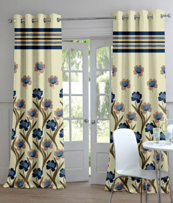 45% OFF on Trendy Home Polyester Multicolor Floral Eyelet Curtain