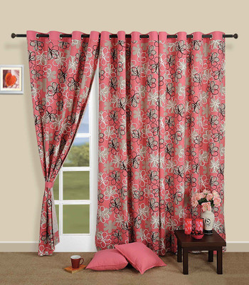40% OFF on Swayam Cotton Multicolor Printed Eyelet Curtain