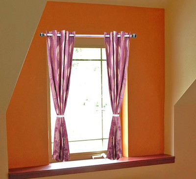 66% OFF on OsianArts Purple Floral Eyelet Curtain