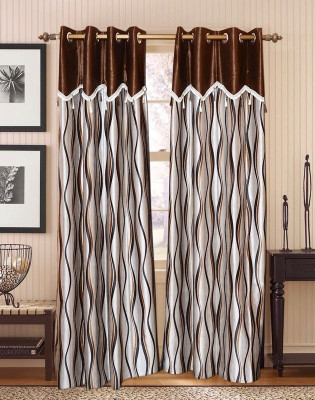 41% OFF on Optimistic Home Furnishing Polyester Brown Solid Eyelet Curtain
