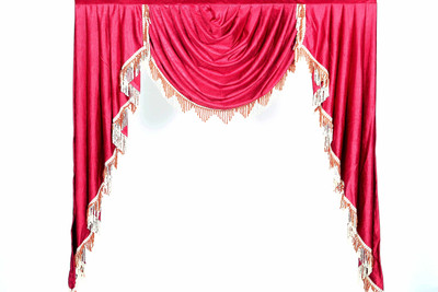 24% OFF on Jai Sati Kreations Polycotton Red Self Design Eyelet Curtain