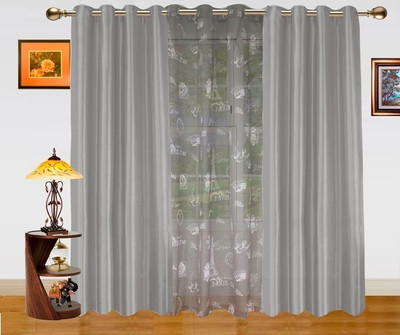 45% OFF on Dekor World Polyester Grey Abstract Eyelet Curtain 45% OFF on Dekor World Polyester Grey Abstract Eyelet Curtain